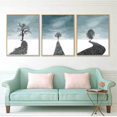 Paint by Numbers Triptych Trees